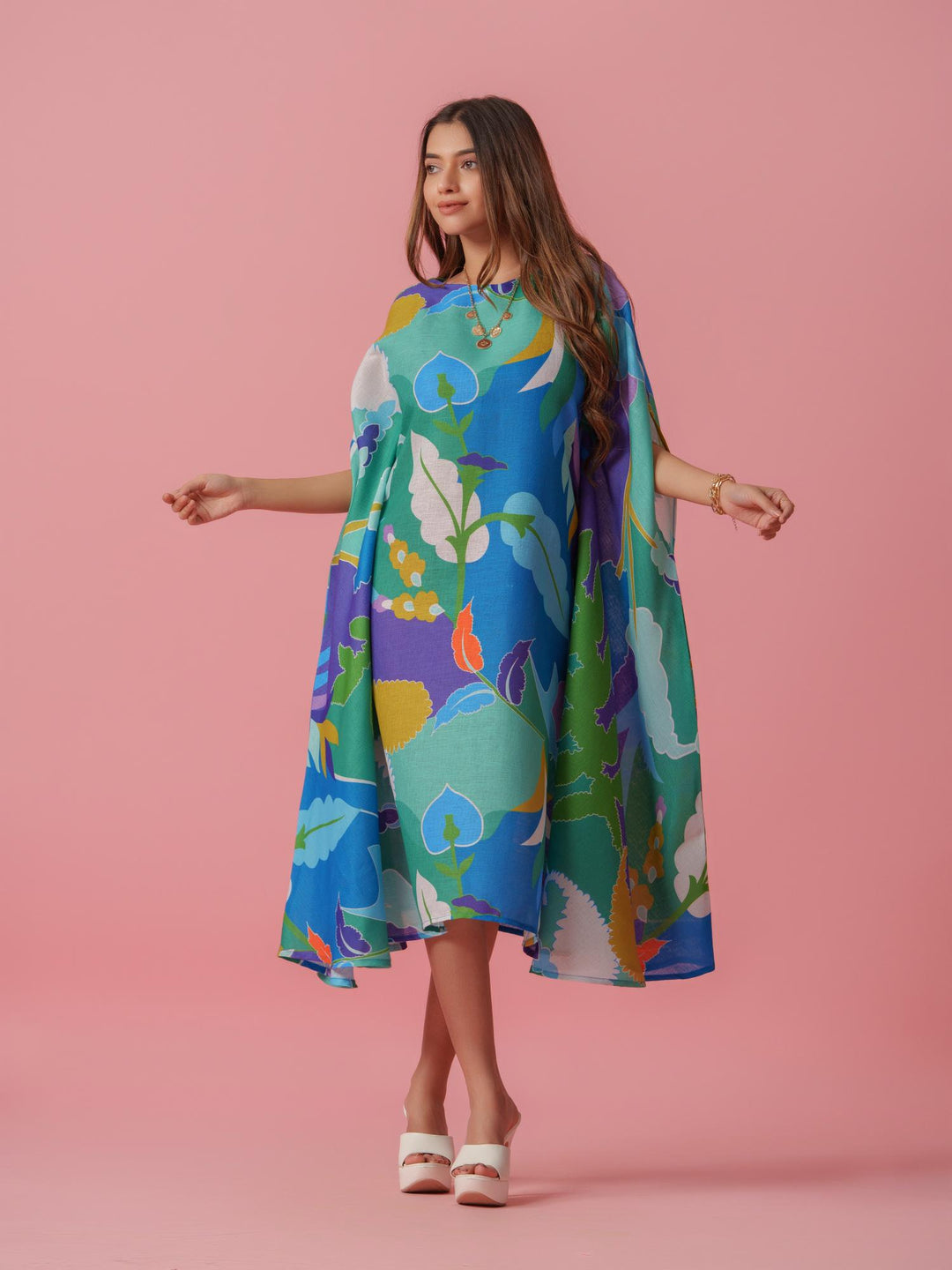 Poppins - Multi Coloured Printed Kaftan