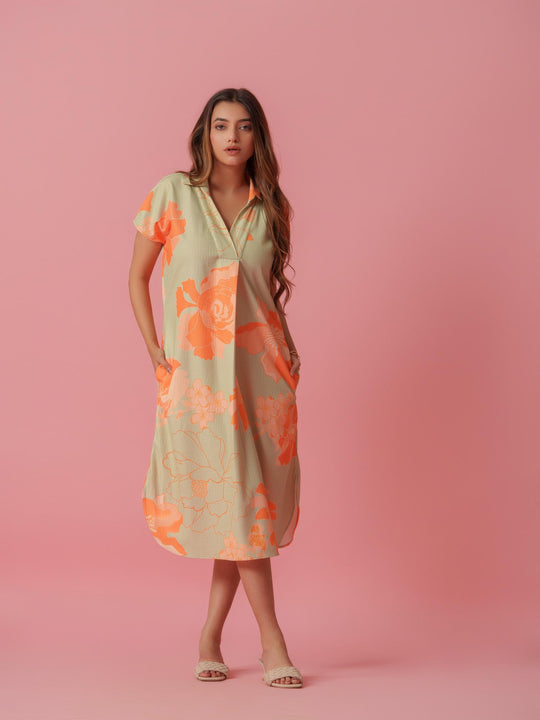 Carnation - Knitted Floral Print Dress