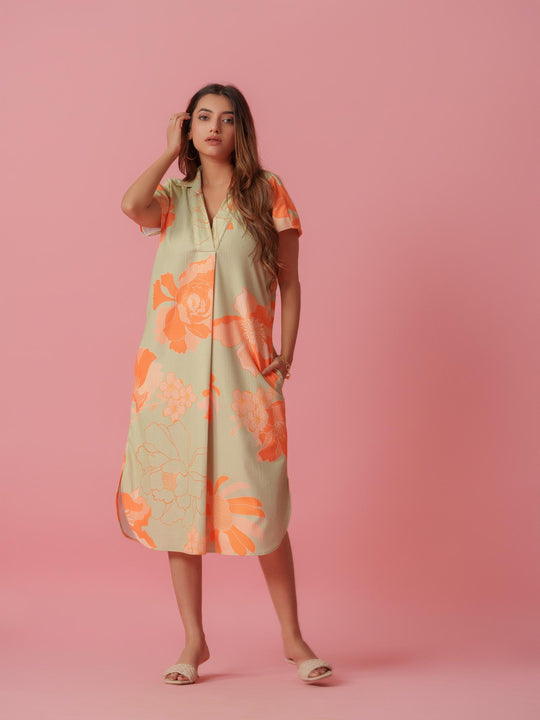Carnation - Knitted Floral Print Dress