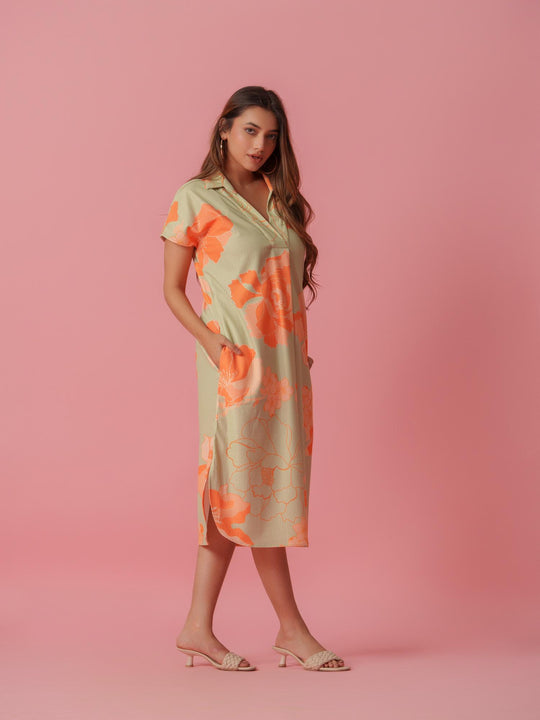 Carnation - Knitted Floral Print Dress