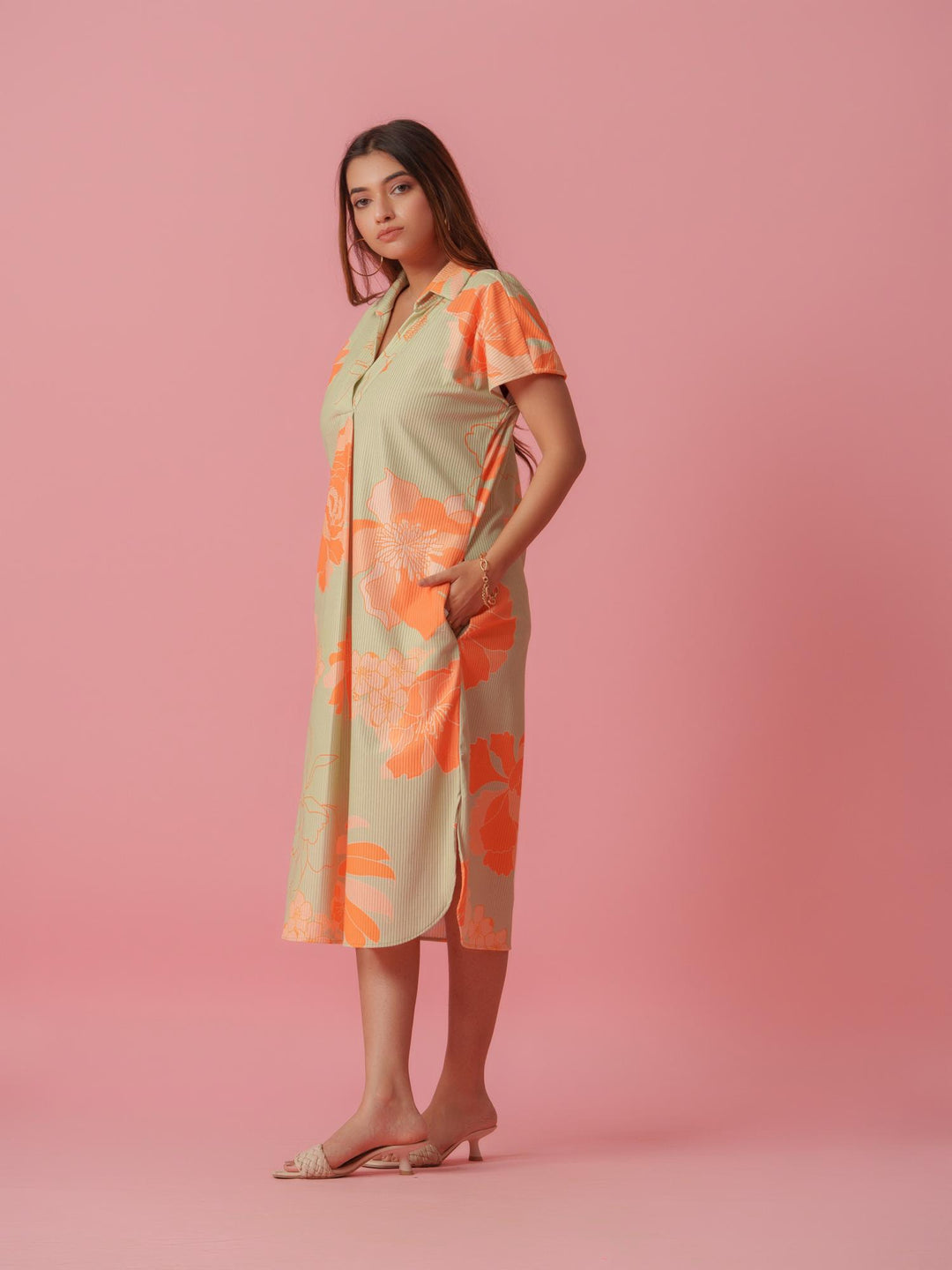Carnation - Knitted Floral Print Dress