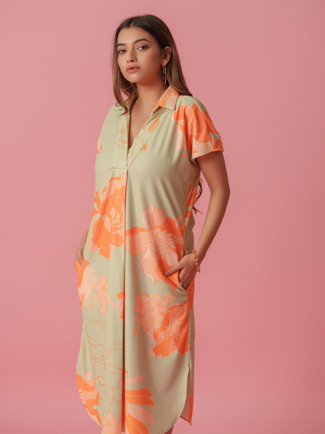 Carnation - Knitted Floral Print Dress