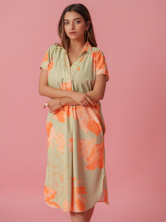 Carnation - Knitted Floral Print Dress