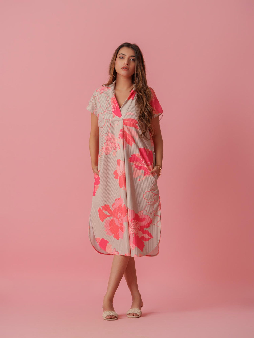 Carnation - Knitted Floral Print Dress