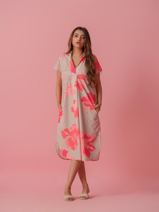 Carnation - Knitted Floral Print Dress