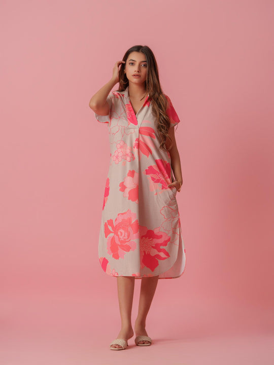 Carnation - Knitted Floral Print Dress