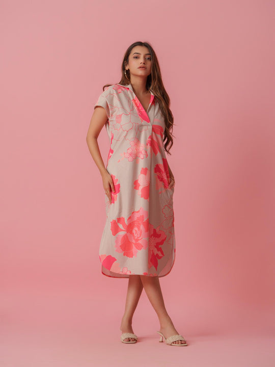 Carnation - Knitted Floral Print Dress