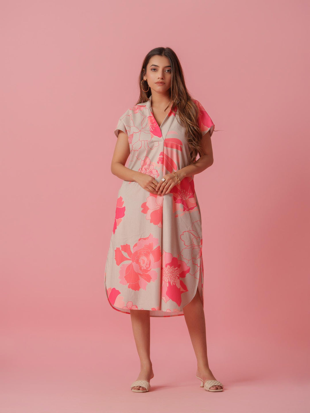 Carnation - Knitted Floral Print Dress