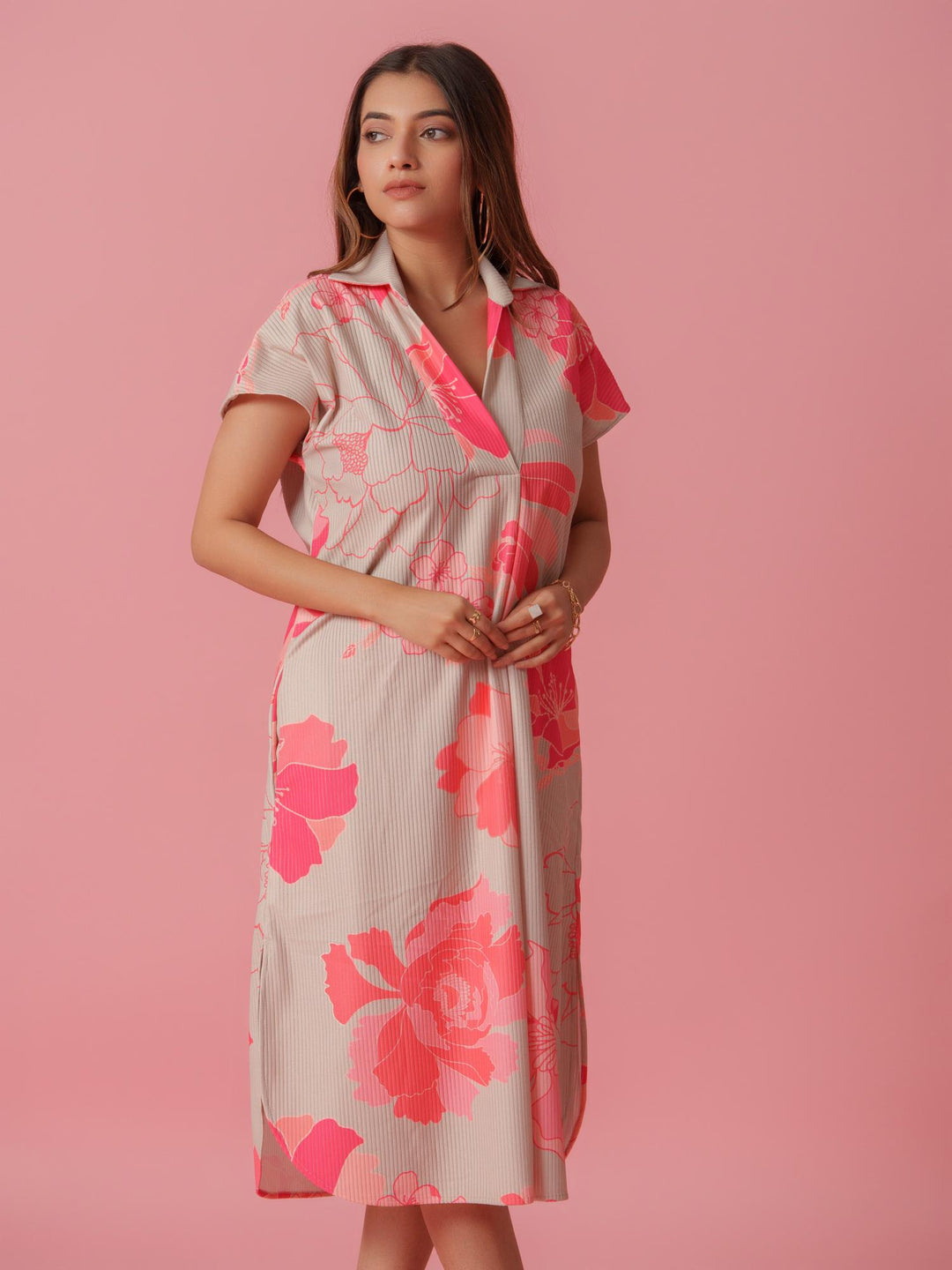 Carnation - Knitted Floral Print Dress