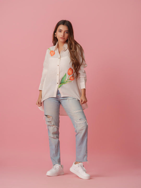 Daisy - Pastel Colored Linen Shirt