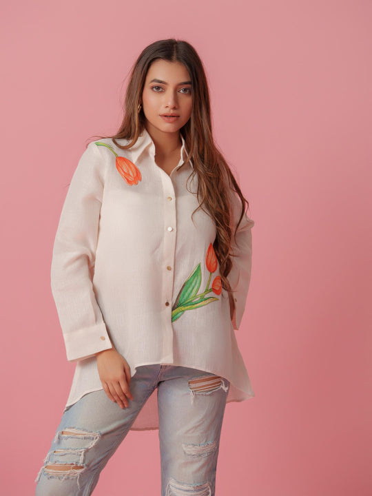 Daisy - Pastel Colored Linen Shirt