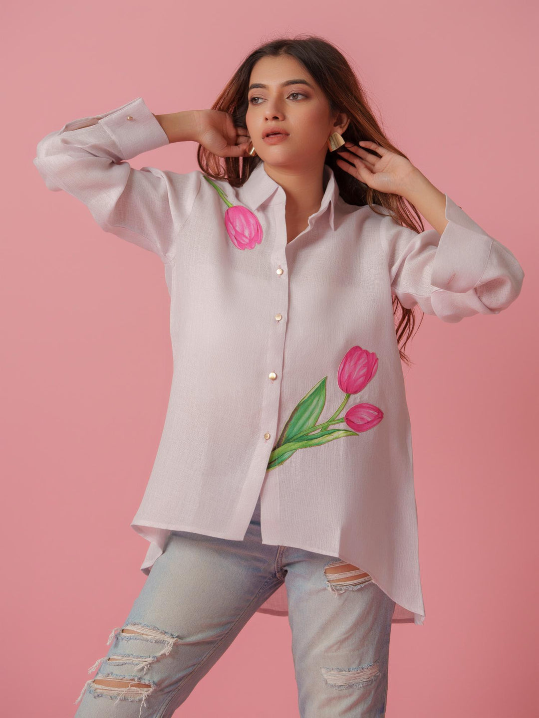 Daisy - Pastel Colored Linen Shirt