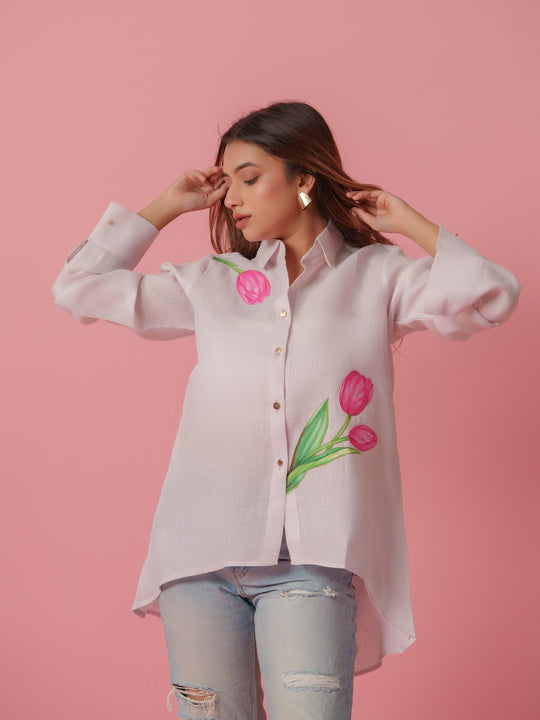 Daisy - Pastel Colored Linen Shirt