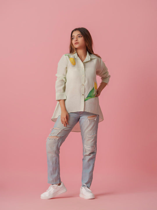 Daisy - Pastel Colored Linen Shirt