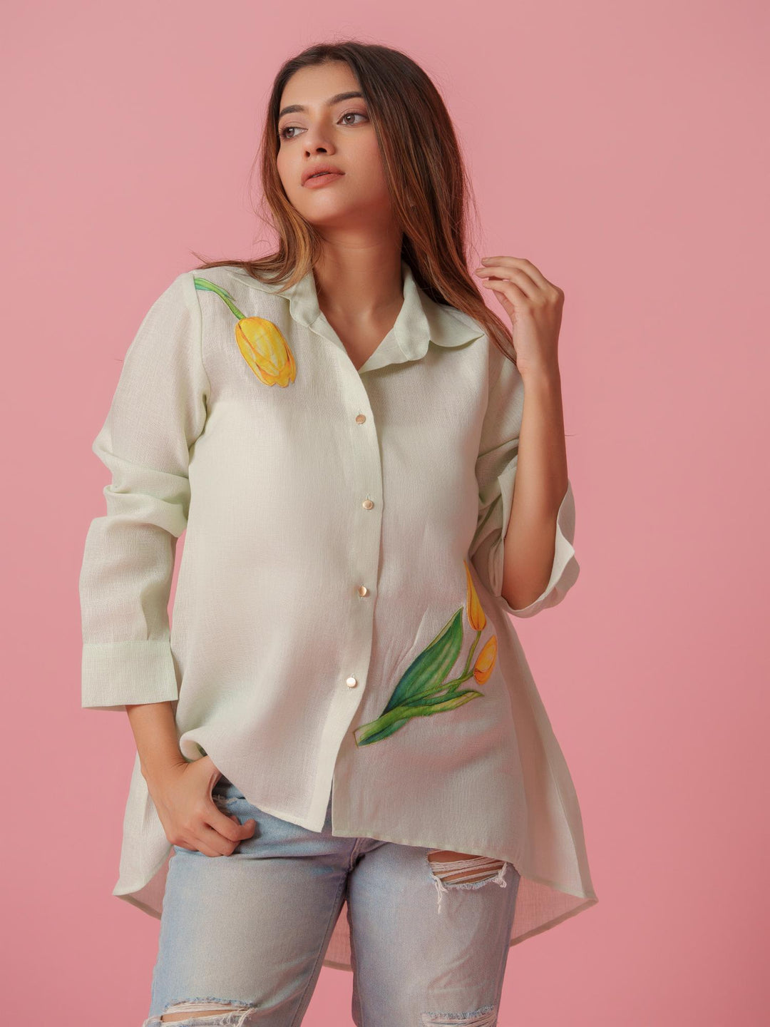 Daisy - Pastel Colored Linen Shirt