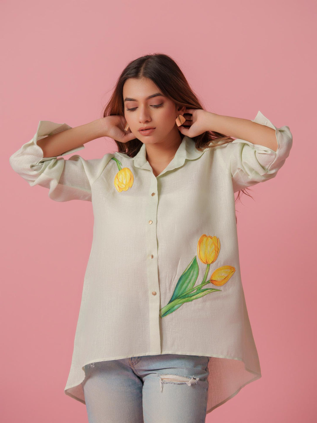 Daisy - Pastel Colored Linen Shirt
