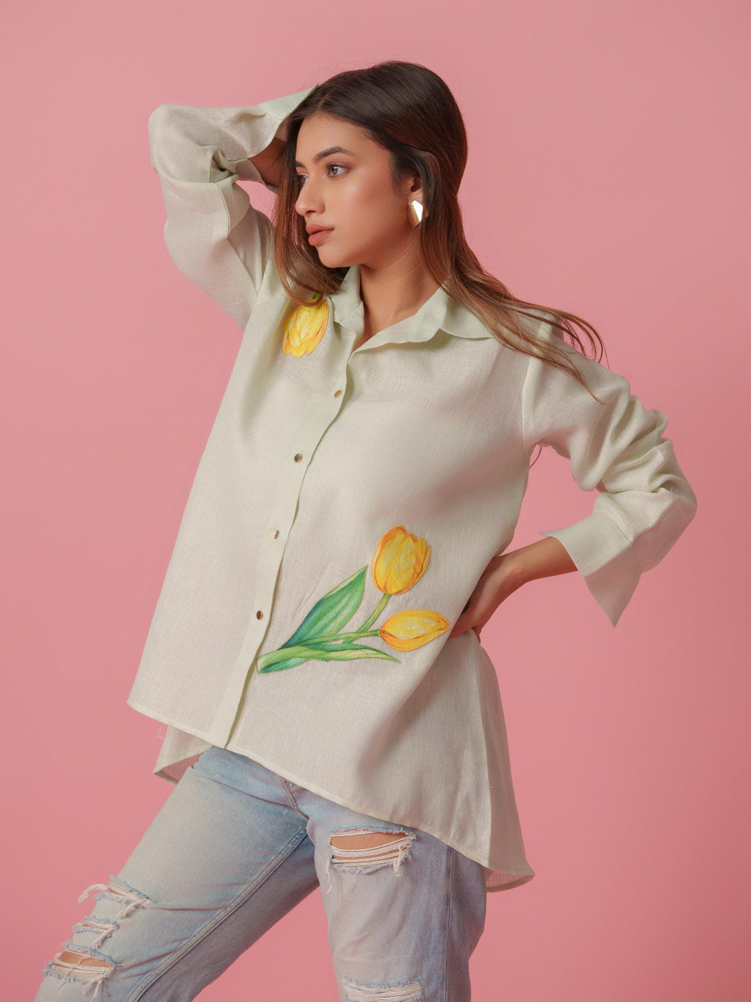 Daisy - Pastel Colored Linen Shirt