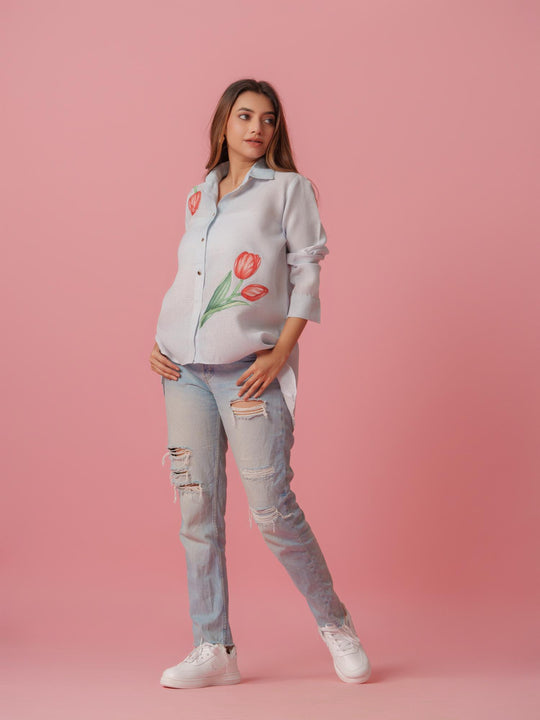 Daisy - Pastel Colored Linen Shirt