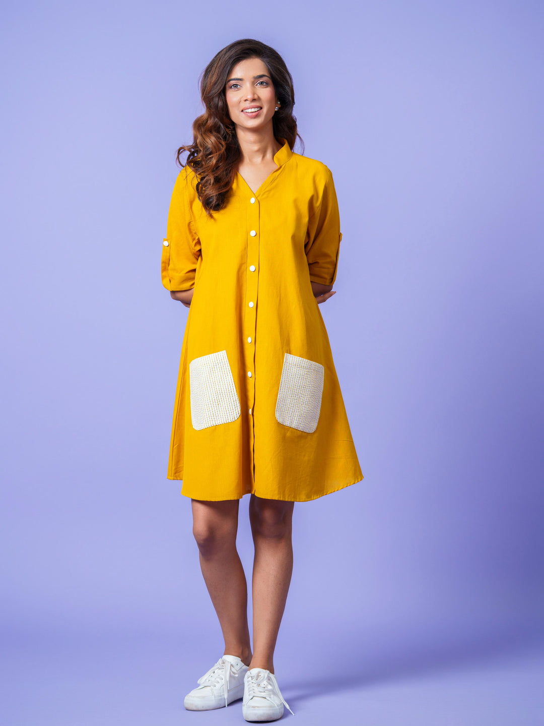 Anna Summer Cotton Knee length dress
