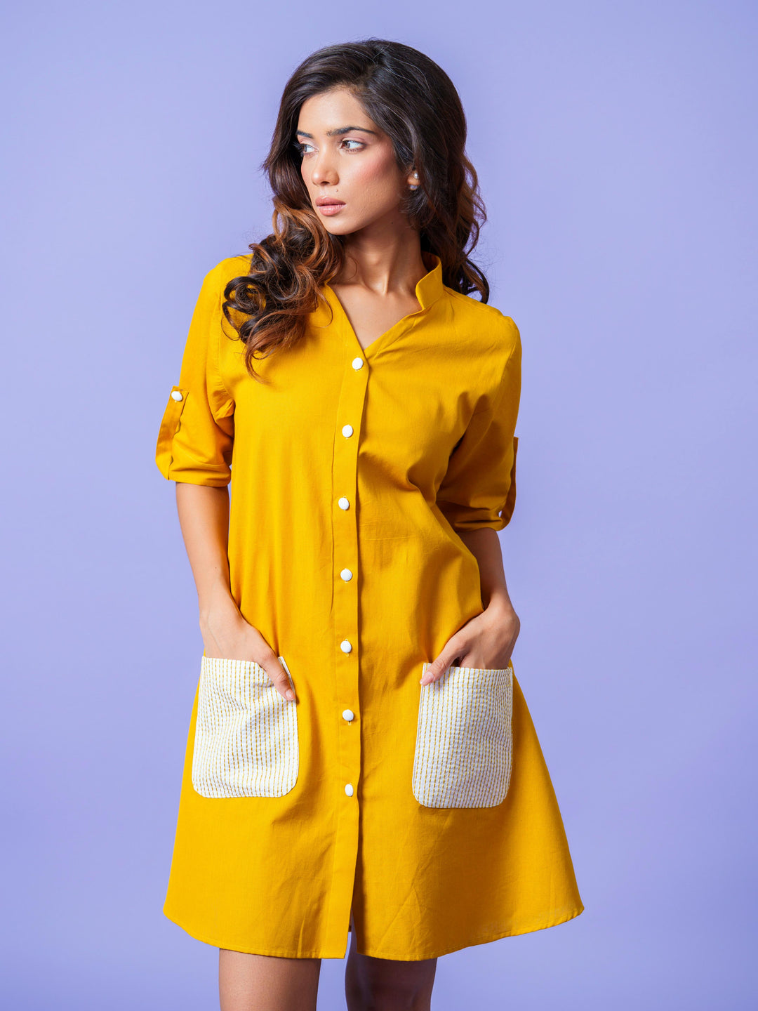 Anna Summer Cotton Knee length dress