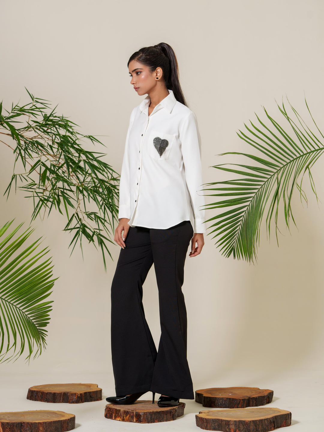 Valor- Premium Crepe Shirt With Rhinestone
