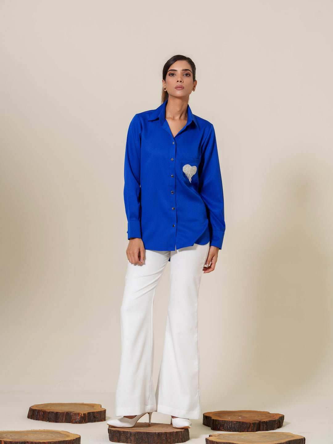 Valor- Premium Crepe Shirt With Rhinestone