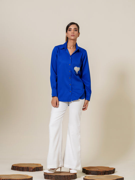 Valor- Premium Crepe Shirt With Rhinestone