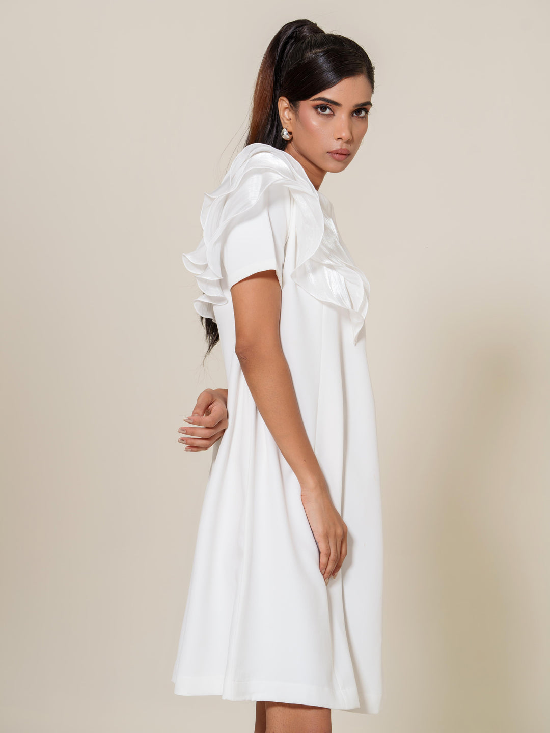 Ruby- One Side Ruffled Dress