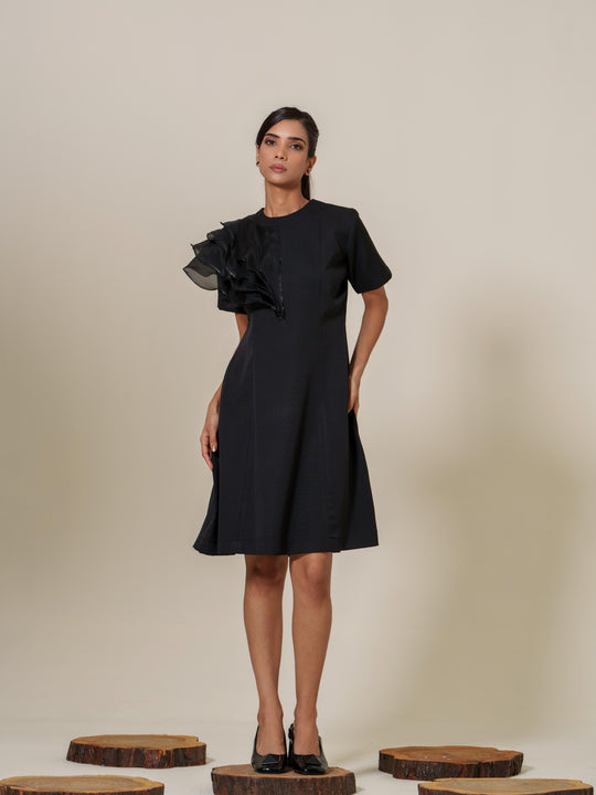 Ruby- One Side Ruffled Dress