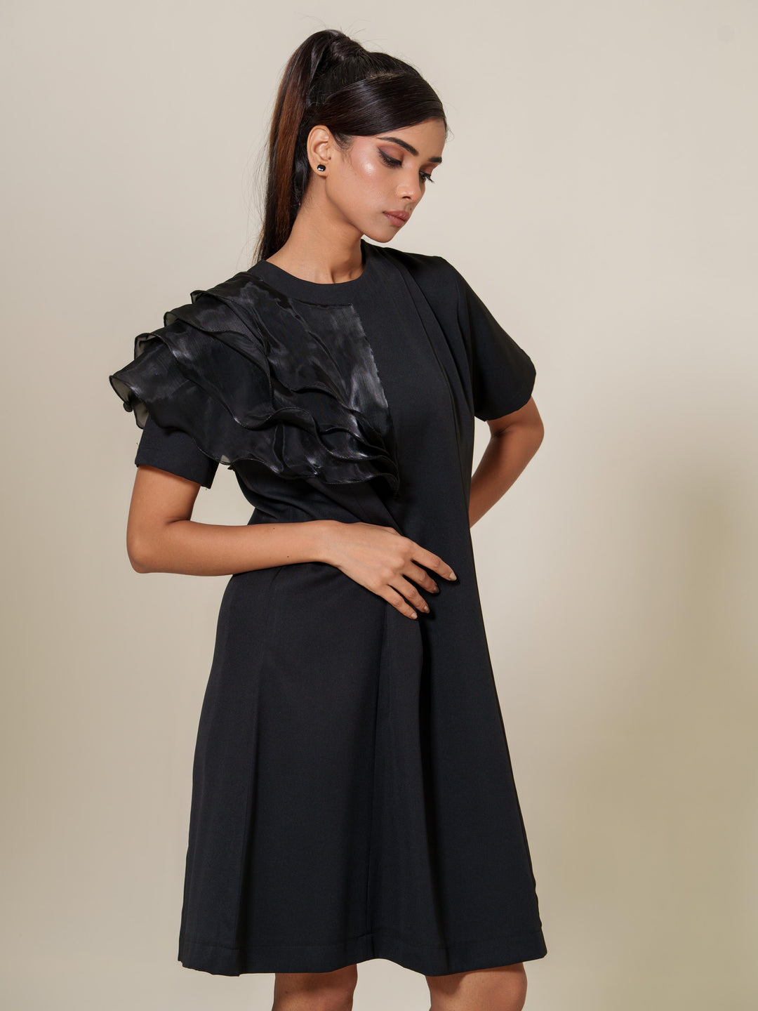 Ruby- One Side Ruffled Dress