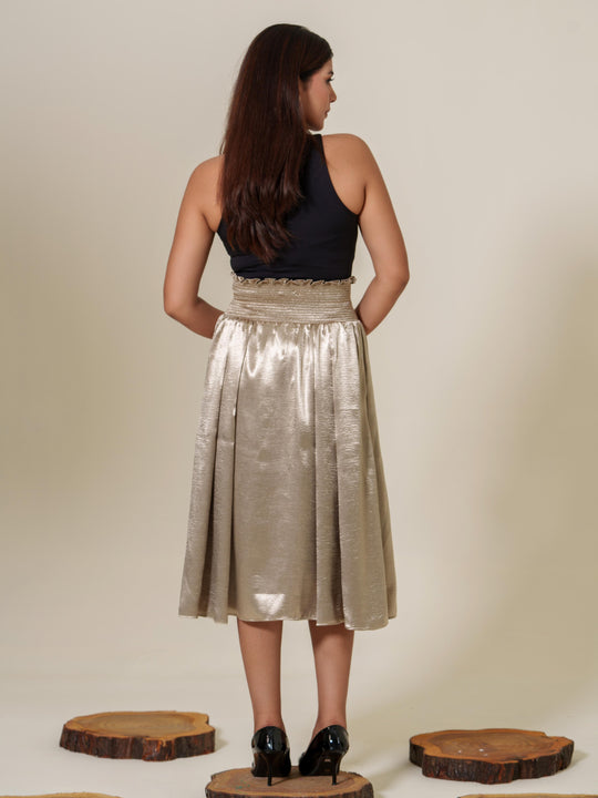 Dia- Flared Metallic Skirt