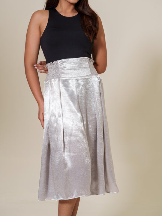 Dia- Flared Metallic Skirt