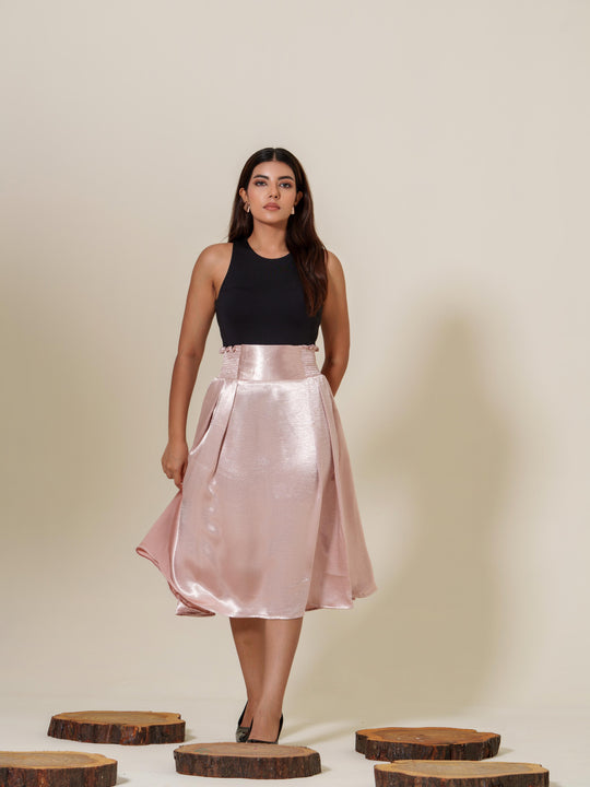 Dia- Flared Metallic Skirt