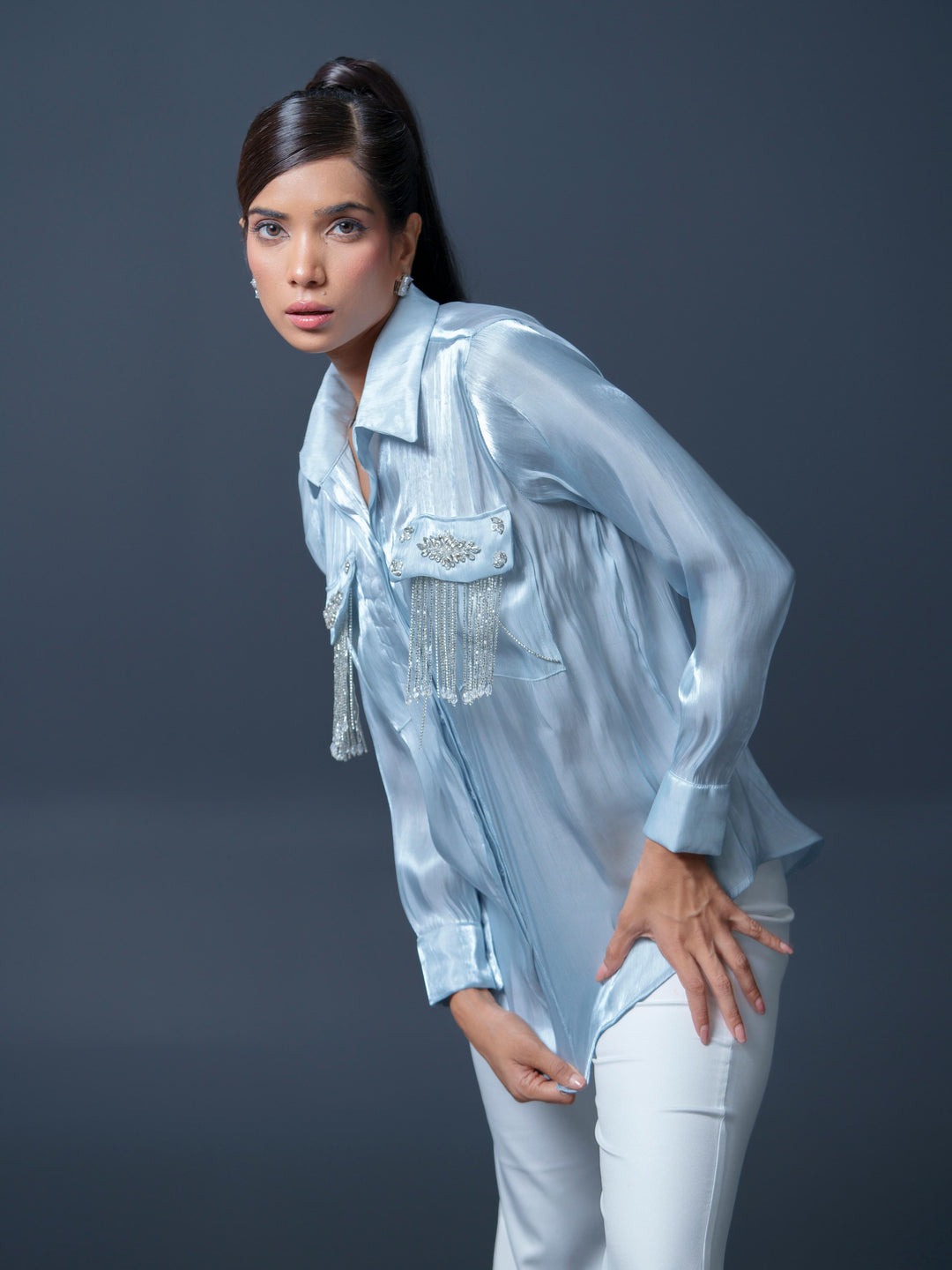 Sansa Club Shirt with tasseled motif on pockets
