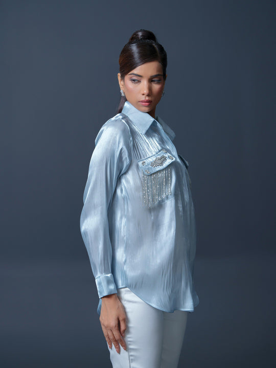 Sansa Club Shirt with tasseled motif on pockets
