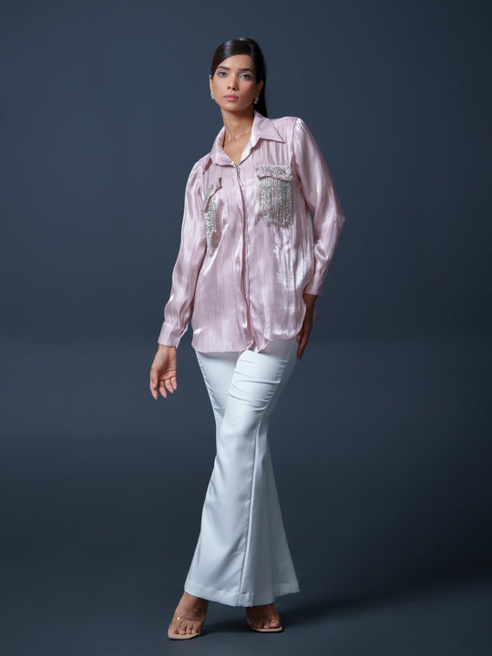 Sansa Club Shirt with tasseled motif on pockets