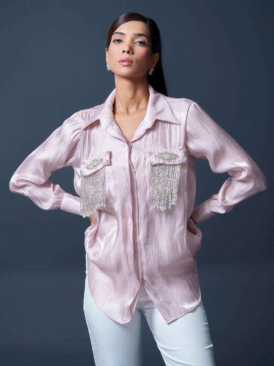 Sansa Club Shirt with tasseled motif on pockets