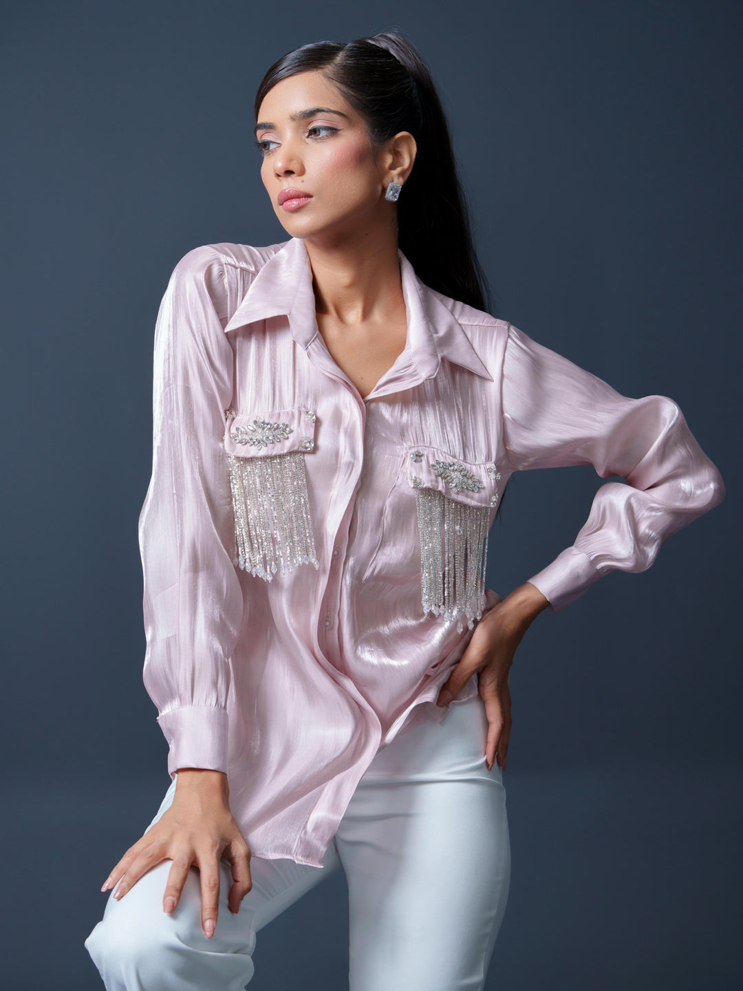 Sansa Club Shirt with tasseled motif on pockets