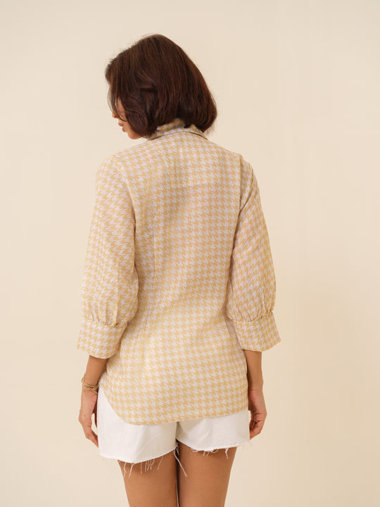 Abby- Houndstooth Patterned Shirt For Women