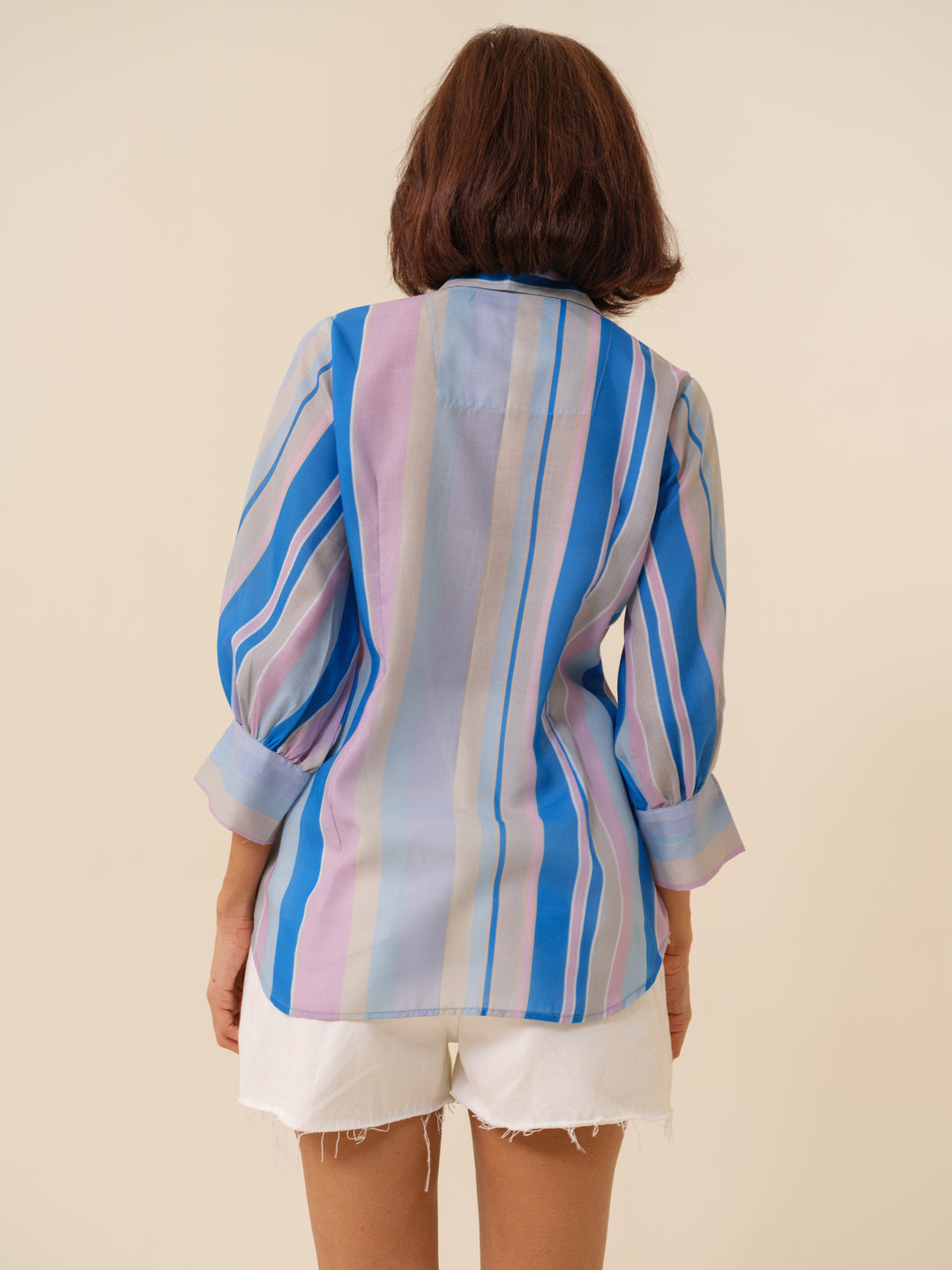 Ellie - Ethereal Multi-Striped Button-Down Shirt For Women