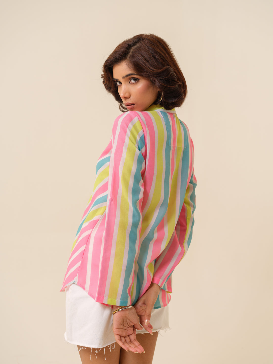 Clay - Playful Chevron Stiped Button-Down Shirt