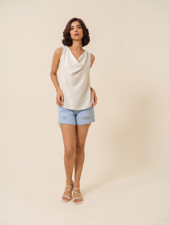Ursula - Cowl Patterned Top For Women