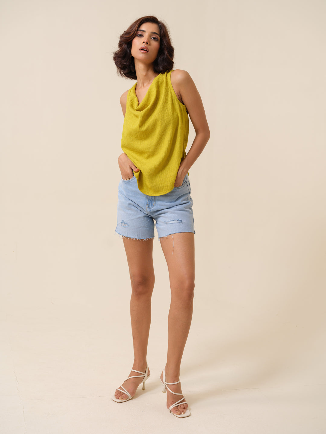 Ursula - Cowl Patterned Top For Women