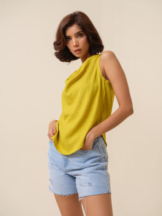 Ursula - Cowl Patterned Top For Women