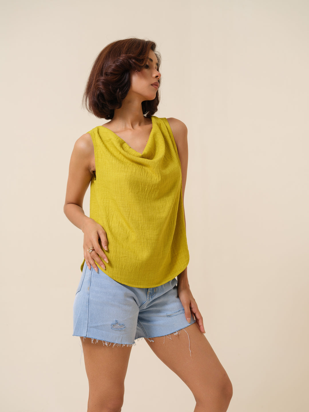 Ursula - Cowl Patterned Top For Women