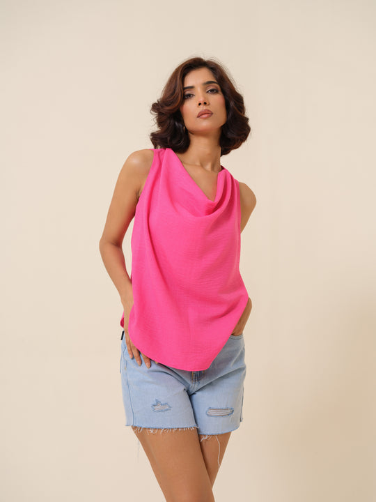 Ursula - Cowl Patterned Top For Women