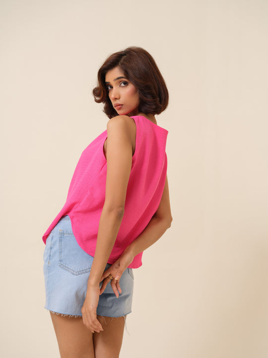 Ursula - Cowl Patterned Top For Women