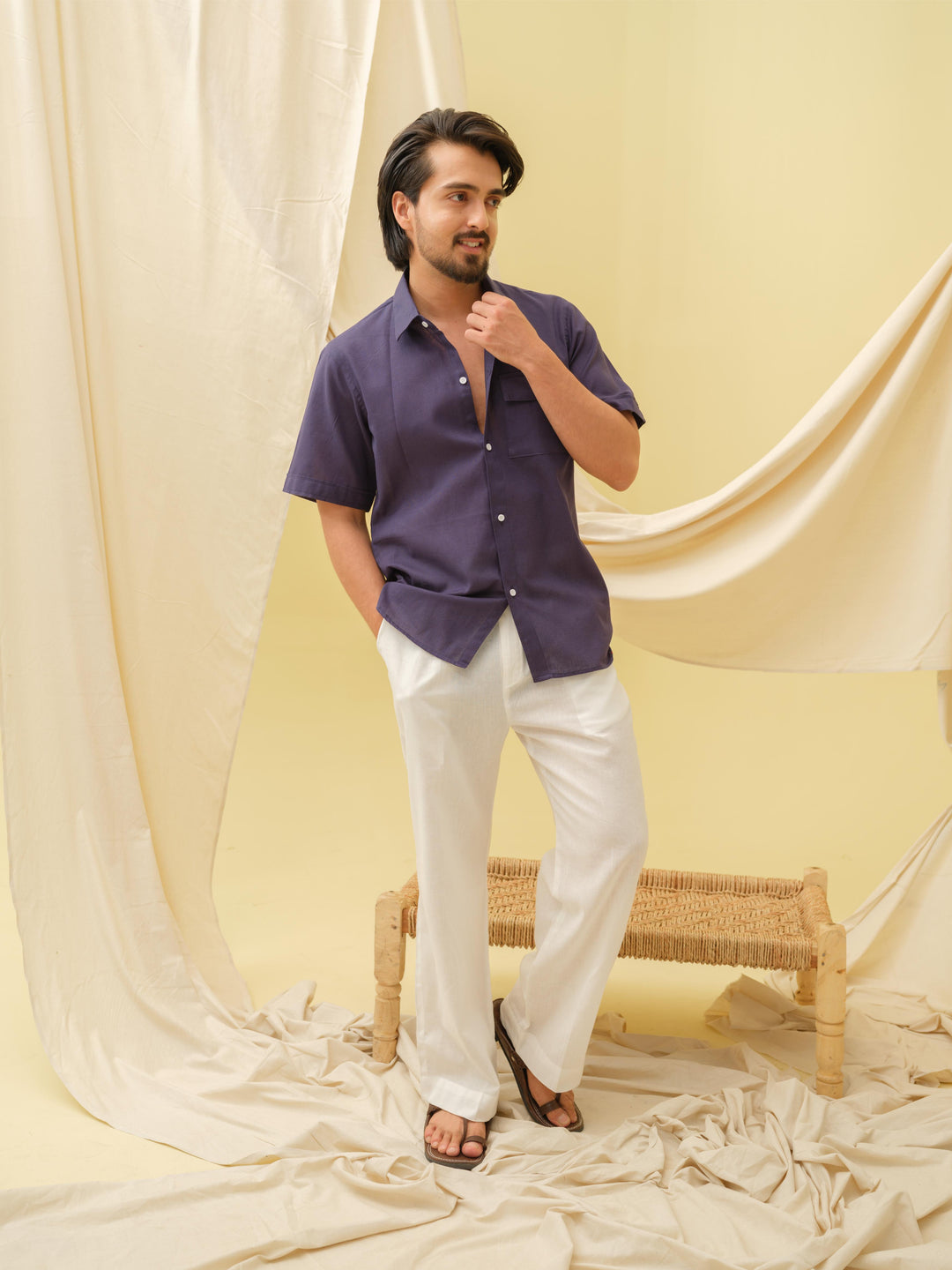 The Urban Khadi Shirt (Navy Blue)