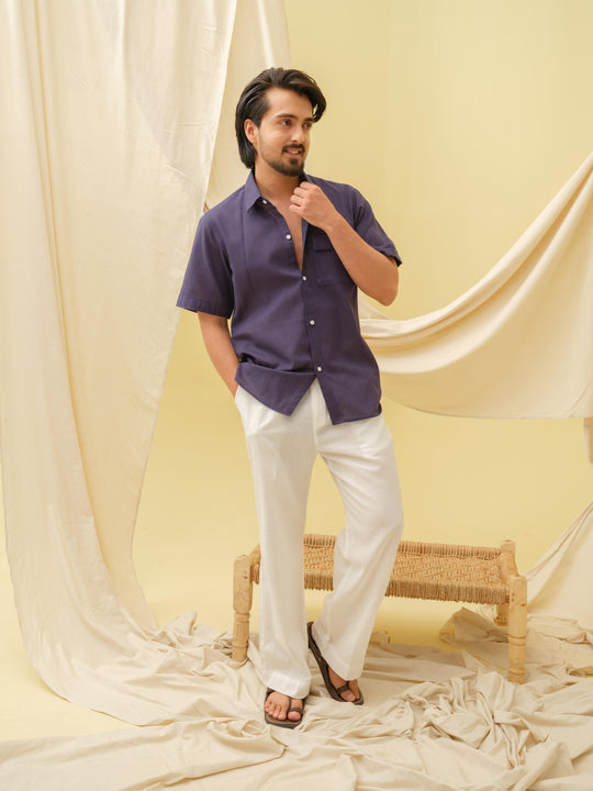 The Urban Khadi Shirt (Navy Blue)