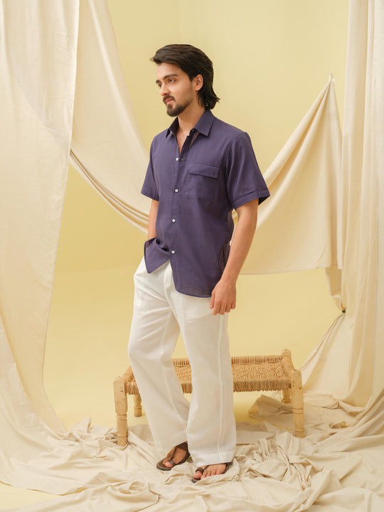 The Urban Khadi Shirt (Navy Blue)
